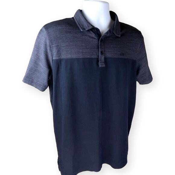 Travis Mathew Gray BlackColorblock Mens Polo Shirt M - Picture 1 of 7